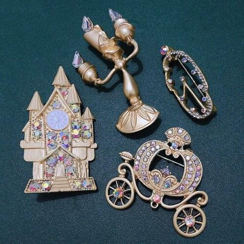 Disney Lumiere Candle Action Figure Dolls Toys Beauty and the Beast Cogsworth Lumiere Brooche Accessories Figures Gifts