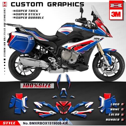 KUNGFU GRAPHICS Kit Side Case Stickers Full Wraps for S 1000 XR S1000XR 2015 2016 2017 2018 2019 (Style no. BMXRBOX1519008-KR)