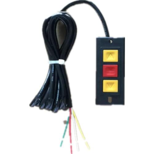 Button switch Rolling door up to stop 3 button black plastic shell button switch with line