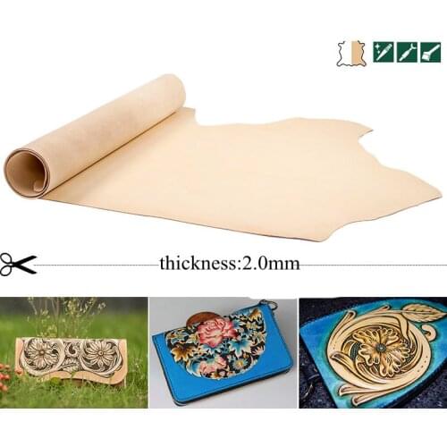 2.0mm leather good for making bags DIY material color plain easy for dye genuine leather carving leather material