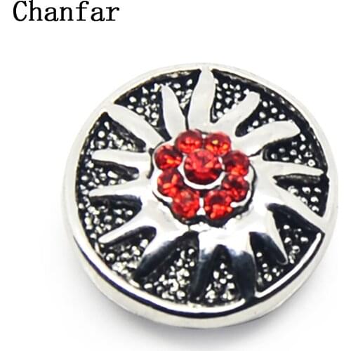 Red Crystal DIY 18mm Snap Button Charms for Snap Button Jewelry