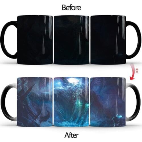 Creative Cthulhu Style Color Changing Coffee Mug Cup Monster Magic Ceramic Cups Tea Milk Cups Coffee Mugs Drinkware