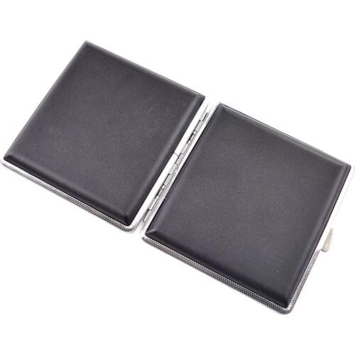 Creative metal clip leather cigarette box Automatic Cigarette Box 84*95mm Fashion Personalized Cigarette Case Smoking Supplies