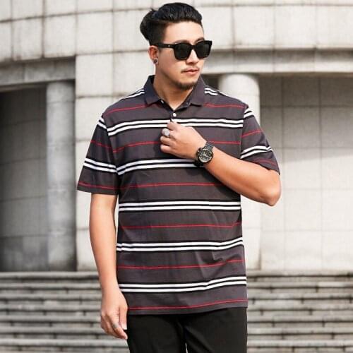 Plus size 8XL 6XL 5XL Mens T Shirts Fashion Summer T Shirt Geometric Design Turn-down Collar Short Sleeve Cotton T-shirt Men Tee