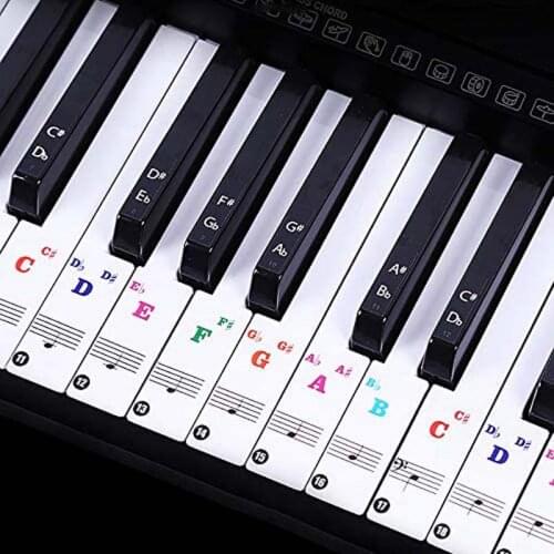 Piano Keyboard Stickers for Keys 32, 37, 54, 61, 88 Transparent Detachable Piano Stickers for Kids and Beginners Sticker Symbol