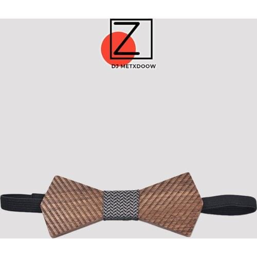 New design black walnut wooden bow tie gravata borboleta mens strip ties wood bowtie gravatas para homens