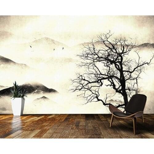 Papel de parede Artistic ink landscape painting Chinese style retro wallpaper,living room bedroom wall papers hoe decor mural