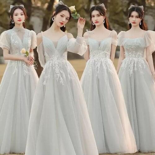 Bridesmaids Dresses Illusion A-Line Strapless Short Off The Shoulder Lace Sequined Pleat Embroidery Lady Wedding Party Gown E546