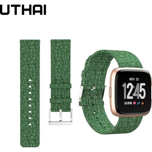 UTHAI F02 Watchband Nylon strap For fitbit versa 2 Watch strap 22.5MM bracelet