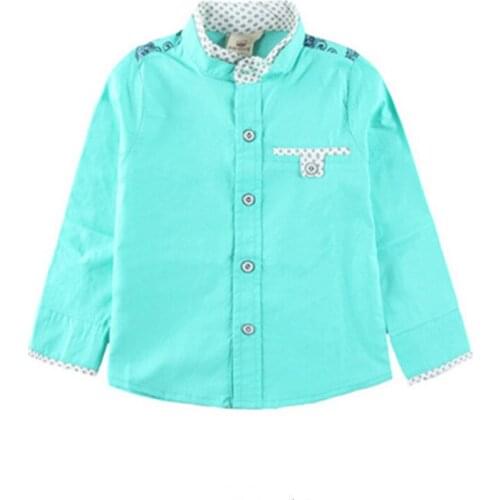 New boys shirts long sleeve 2018 spring kids boys casual patchwork printed floral design cotton shirts 3-8 years