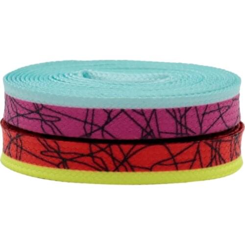 7MM Ripple Lines Pattern Cords Tri-Color Combination Colorful Magic Heat Transfer Shoelaces Nice Laces Shoe Accessory