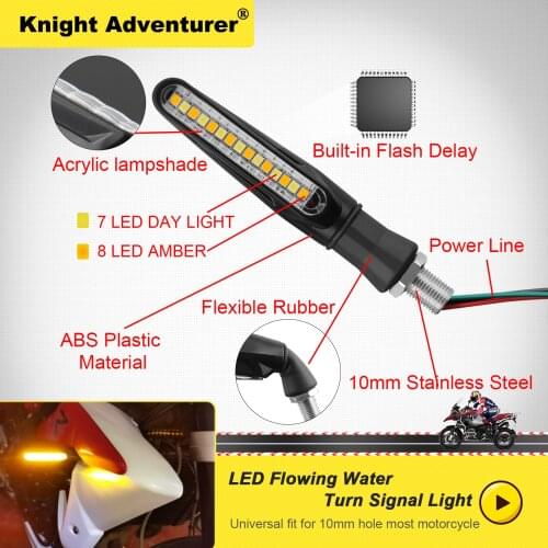 Super Bright Motorcycle Turn Signals Light LED Motorcycle Flasher Flowing Motorcycle Light Stop Signals Indicator