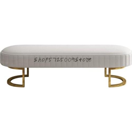 European style bed end stool modern light luxury iron leather sofa hallway shoe changing stool bedroom bed end bench rest stool