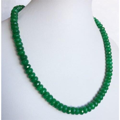 Deep Green Emeralds 5*8MM Faceted Natural Stone Necklace Women Choker Pendant Engagement Fashion Female Jewelry Wedding Gift