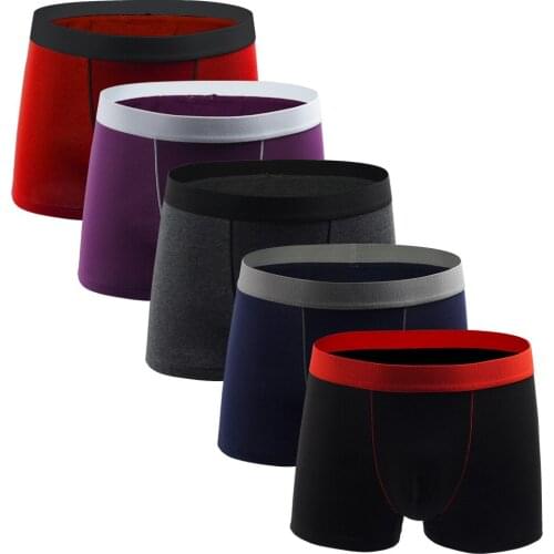 5pcs Cotton Men Panties Mens Underwear Boxers Breathable Man Boxer Solid Underpants Comfortable Shorts calzoncillo hombre