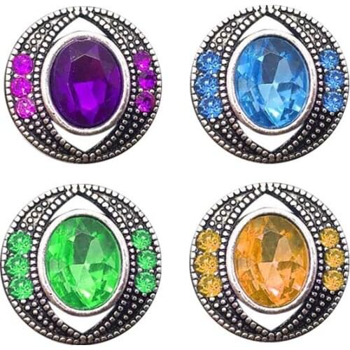 High quality 009 3D 18mm 20mm rhinestone metal snap button for Bracelet Necklace Jewelry For Women Fashion accessorie