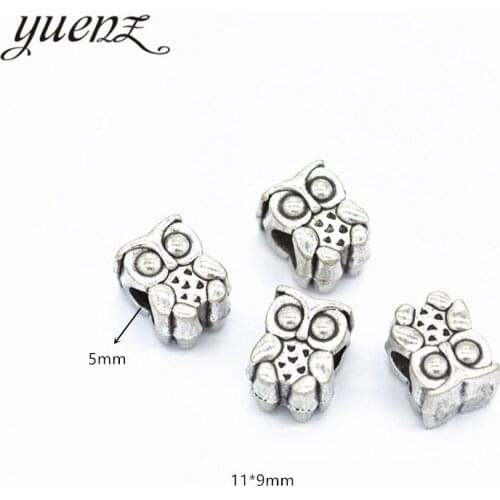 YuenZ 6pcs Vintage owl Bead Charms big hole Beads European pendant fit for necklace bracelet DIY pendants 11*9mm R5