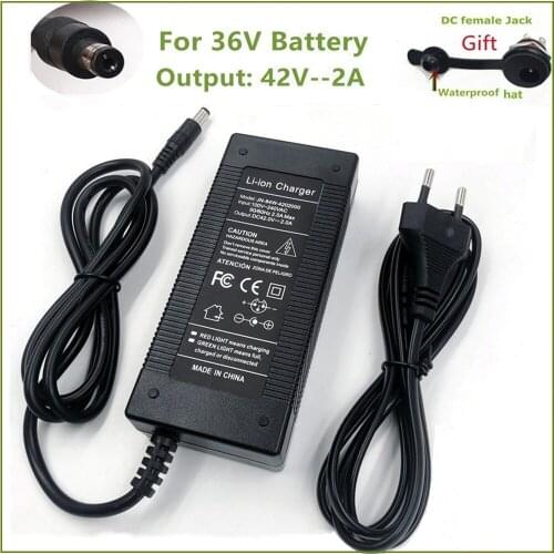 36V Li-ion Battery Charger Output 42V2A Charger Input 100-240 VAC Lithium Li-ion Li-poly Charger For 10Series 36V Electric Bike