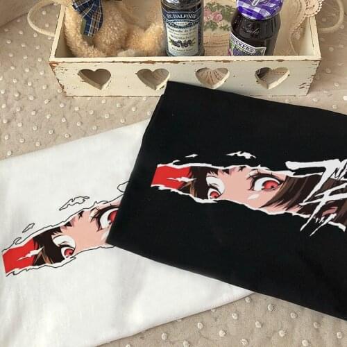 Mujer Punk Goth Harajuku Japan Anime T-shirt Casual vintage chic Ulzzang Summer Streetwear Persona eye Cartoon Print Girl Tops