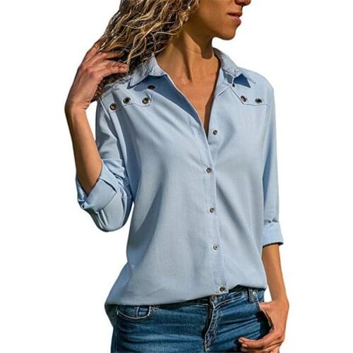 Women Tops Blouses 2019 Spring Elegant Long Sleeve Blouse Shirt Turn Down Collar Chiffon Blouse Office Shirts Blusas Camisa