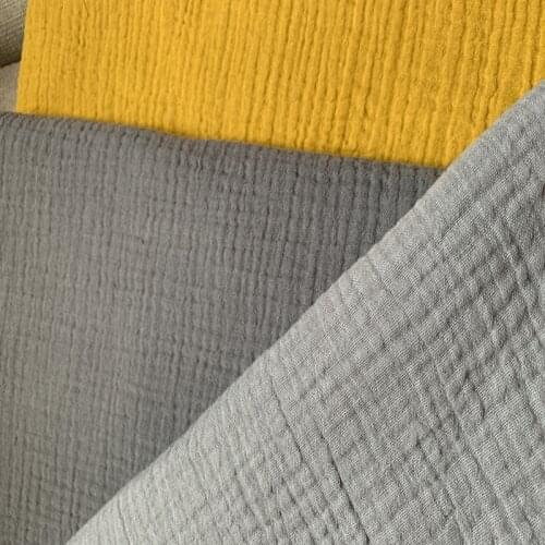 Natural 100% Cotton Double Crinkle Gauze Voile Fabric 135 cm width 130 gsm baby sewing fabric 100 meters small wholesale CD04A