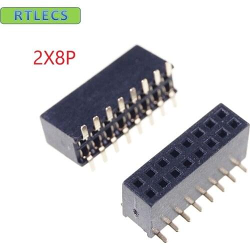 1000pcs 2x8 P 16 pin 1.27mm Pitch Pin Header Female dual row SMT straight Surface Mount PCB Rohs Lead free