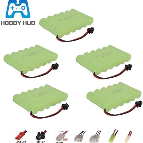 2800mah 7.2v Rechargeable Battery For RC toys Car Boat GUN TANK Truck Trains RC Toy Model NiMH Battery AA 7.2v Battery Packs