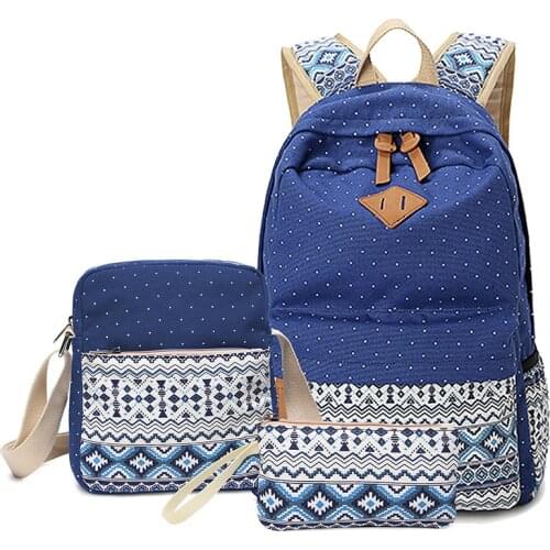 3Pcs/set women backpack schoolbag casual rucksack school bags for teenager girls student bag set travel bags Laptop Rucksack