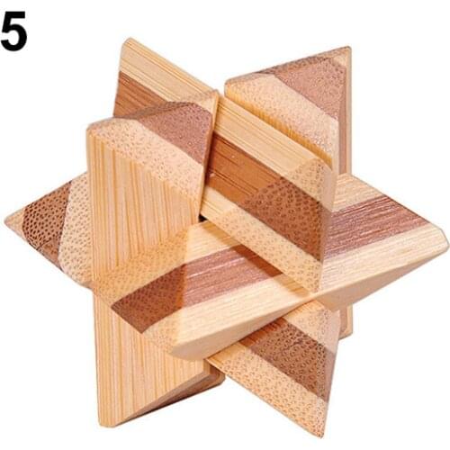 60% Hot Sale Kongming Luban Lock Kids Wooden Chinese Traditional Puzzle Toy Children Brain Teaser Games 3D Creative Unlock Toy