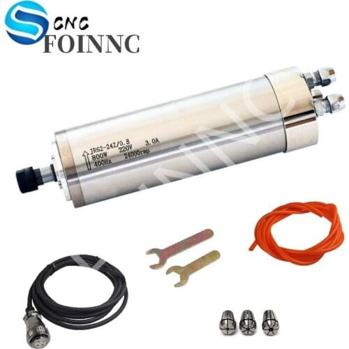 800W 62MM ER11 CNC spindle 24000rpm machine tool spindle motor water-cooled engraving and milling 220v AC spindle 4 bearings