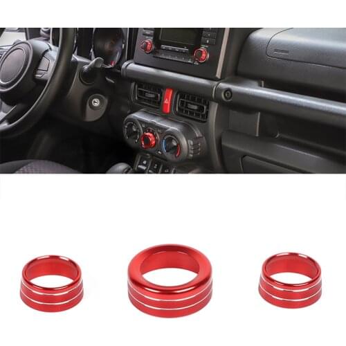 Audio/Air Conditioning Switch Knob Decorative Ring for Suzuki Jimny 2019+ Car Interior Accessories Aluminum Alloy Car Styling