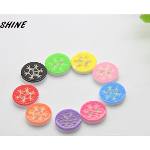 SHINE Resin Sewing Buttons Scrapbooking Round Multicolor Mixed Two Holes Snowflake 13 mm Dia. 50 PCs Costura Botones Decorate