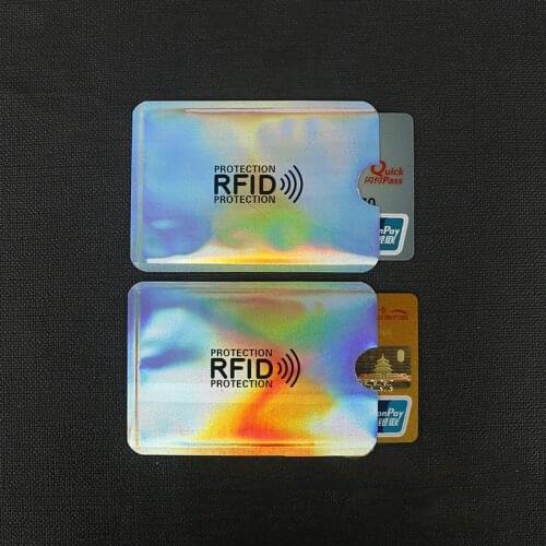 50 Pcs/Bag Anti Rfid Wallet Blocking Reader Lock Bank Card Holder Id Bank Card Case Protection Metal Credit Card Holder 6*9.3cm