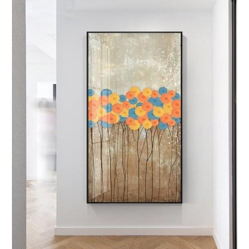 Golden Spark trees Abstract flowers Modern Nordic style Decorative Canvas Wall Art Posters for porch Living Room office decor