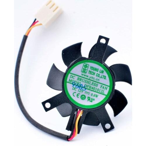 DFB401012L DC12V 0.6W Diameter 37mm hole pitch 35x35x27mm 3 wires, cooling fan for soft router heat sink