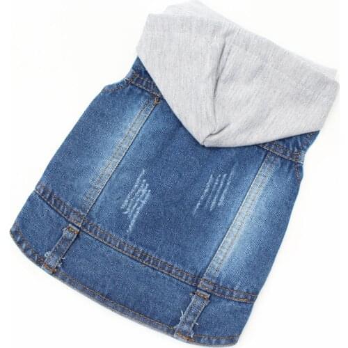 2021 New Spring Dog Clothes For Small Medium Large Dogs Hoodie Jacket Denim Doggy Vest Coat Puppy Cowboy Pet Costume Blue XS-XXL