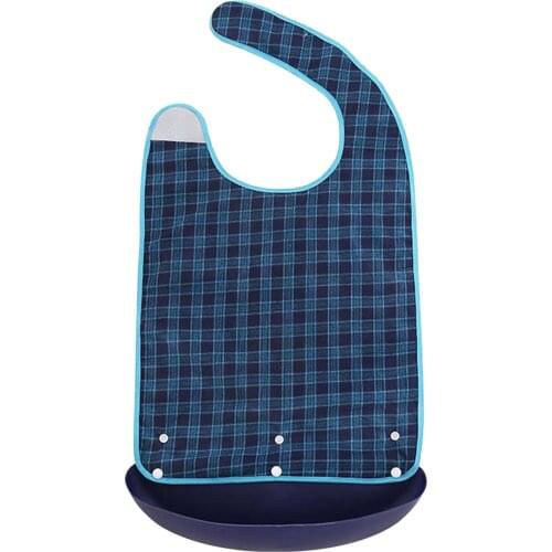 Adult Bib Mealtime Clothing Protector with a Detachable Crumb Catcher for Seniors Elderly Disabled Patients Easy to Clean