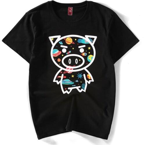 Oversize T Shirt Men Cartoon Pig Half Sleeve Japanese Harajuku T-Shirts Streetwear Summer Hip Hop Tops Tees Dropshipping Clothes
