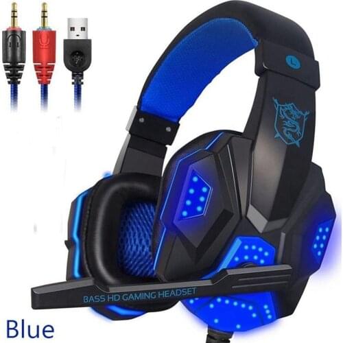 Gaming Headphone Over Ear Gaming Headset with Mic and LED Light 3.5mm plugs for Computer Laptop Cellphone PS4