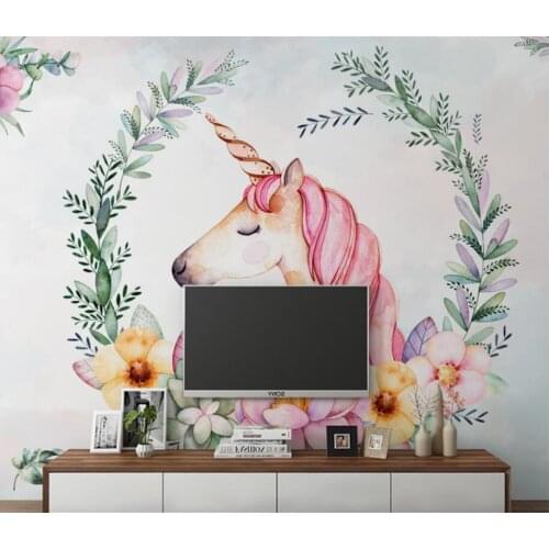 CJSIR Custom Nordic Modern Small Fresh Cartoon Wallpaper for Childrens Room Decoration TV Background Wall Painting Stickers