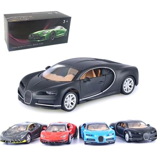 1/32 Alloy Bugatti Super Sports Car Model Toy Die Cast Pull Back Sound Light Toys Vehicle For Children Kids Gift boy 2021