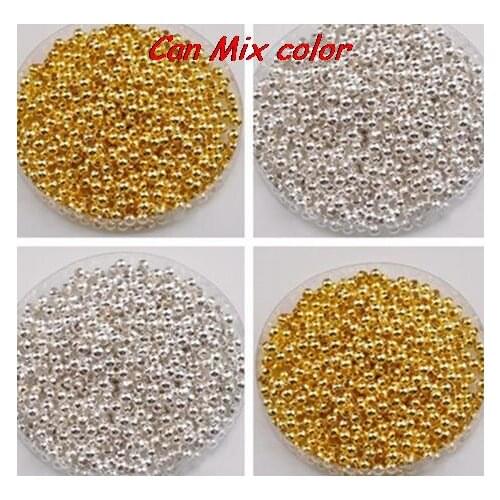 Dg34r 4mm 4000pcs/lot silver Gold Spacer Beads, new acrylic beads For Chunky Jewellery for DIY bracelet cross making