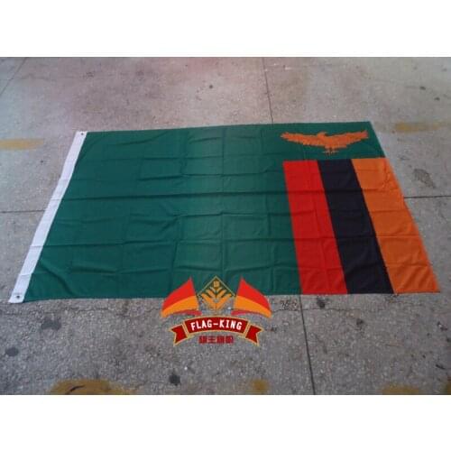 The Republic of Zambia national flag,100% polyster,120*180CM,Anti-UV,Digital Printing,flag king,Zambia country banner