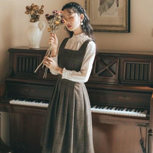 2020 new fashion womens clothing Spaghetti Strap Square Collar Vintage dresses dress