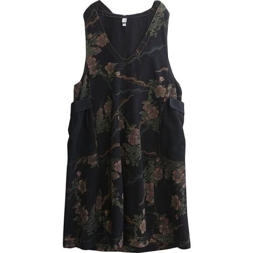 Plus Size Hooded Denim Dress Women Sleeveless cowboy Dress Casual Big Pocket Jean A-Line Dress Maxi Baggy Vintage Dresses