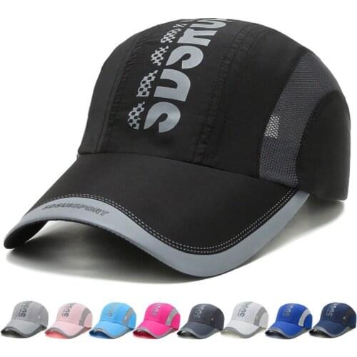 Unisex Summer Adjustable Quick Drying Baseball Cap Polyester Breathable Mesh Sports Snapback Caps for Men Women Outdoor Sun Hat