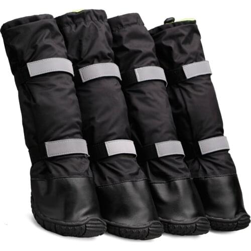 Luxury Dog Winter Boots Non-slip Dog Leggings Boots Large Dog Shoes Winter Black Dog Boots Waterproof Dog Booties For Large Dogs