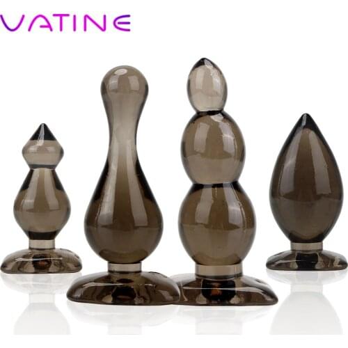 VATINE Silicone Jelly Anal Plug Butt Plugs Anal Bead Anal Sex Toys Prostate Massager For Woman Men Gay