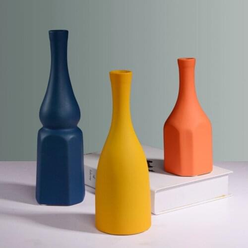 Nordic Creative Personality Morandi Vase Ornaments Home Decoration Living Room Bedroom Desktop Dried Flower Accessori Container