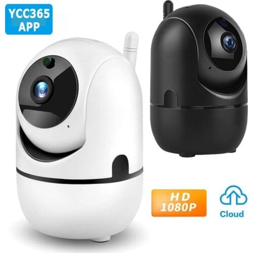 Black Smart IP Camera Home Security Surveillance 1080P Cloud Auto Tracking Network Wireless CCTV YCC365 PLUS WiFi Camera